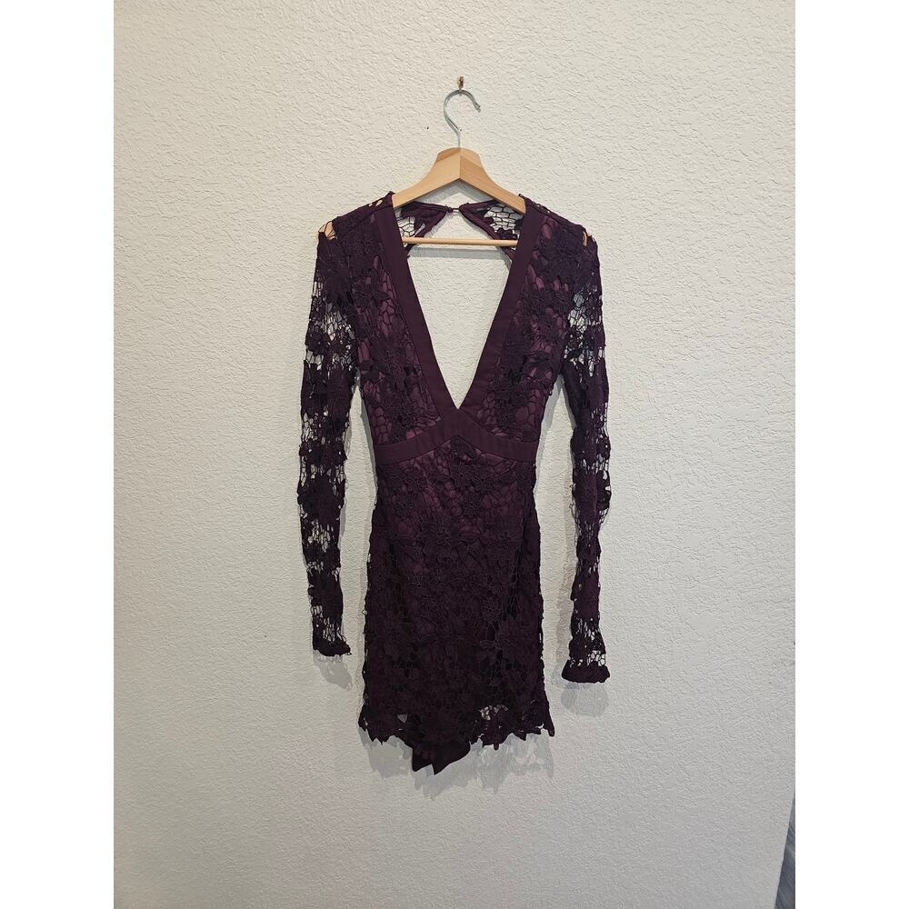 Nwt Boohoo burgundy lace dress sz8 - Picture 5 of 6